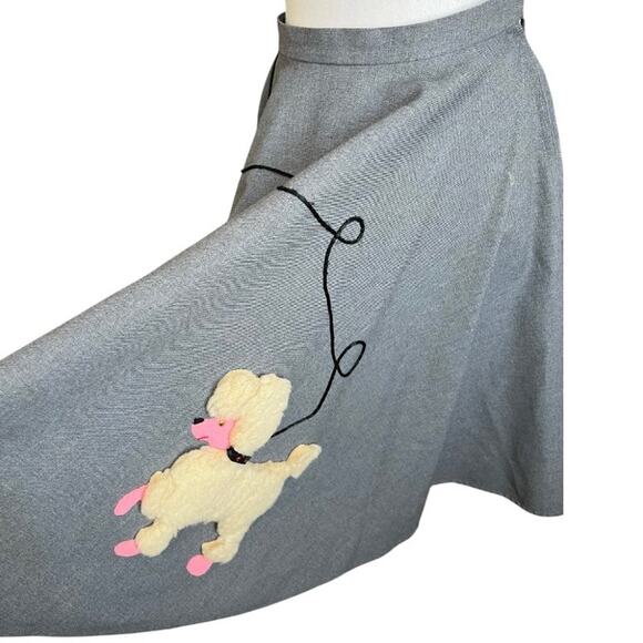 Vintage 1950’s gray poodle skirt handmade retro costume Halloween - Picture 4 of 8